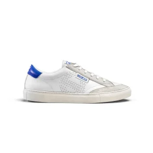 Sparco Scarpa S-Time Sneaker Casual in Ecopelle Bianco Azzurro Uomo