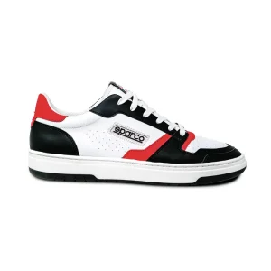 Sparco Scarpa S-Urban Sneaker Casual in Ecopelle Bianco Nero Rosso Uomo