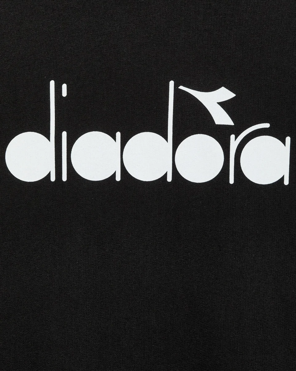 Diadora Felpa Cappuccio Logo Big Cotone Nero - immagine 3