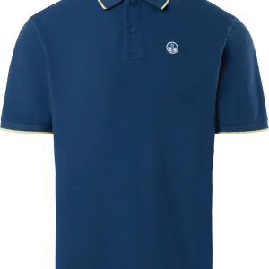 North Sails Polo maglia maglietta 692452 colletto rigato cotone biologico 0787 dark blue