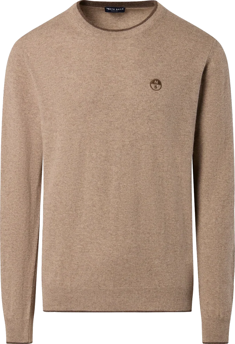 North Sails maglione misto cashmere GIROCOLLO LOGO ricamo finezza 12 699775 beige