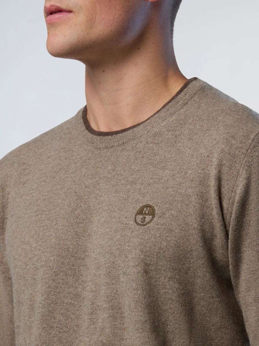 North Sails maglione misto cashmere GIROCOLLO LOGO ricamo finezza 12 699775 beige - immagine 7