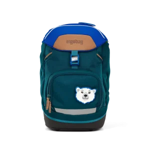 Ergobag Ergonomico Personalizzabile Eco Resistente ad Acqua e Sporco Blu Orso esploratore artico