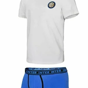 Completo set intimo boxer trunk e maglietta t-shirt Inter Fc Bianco Uomo