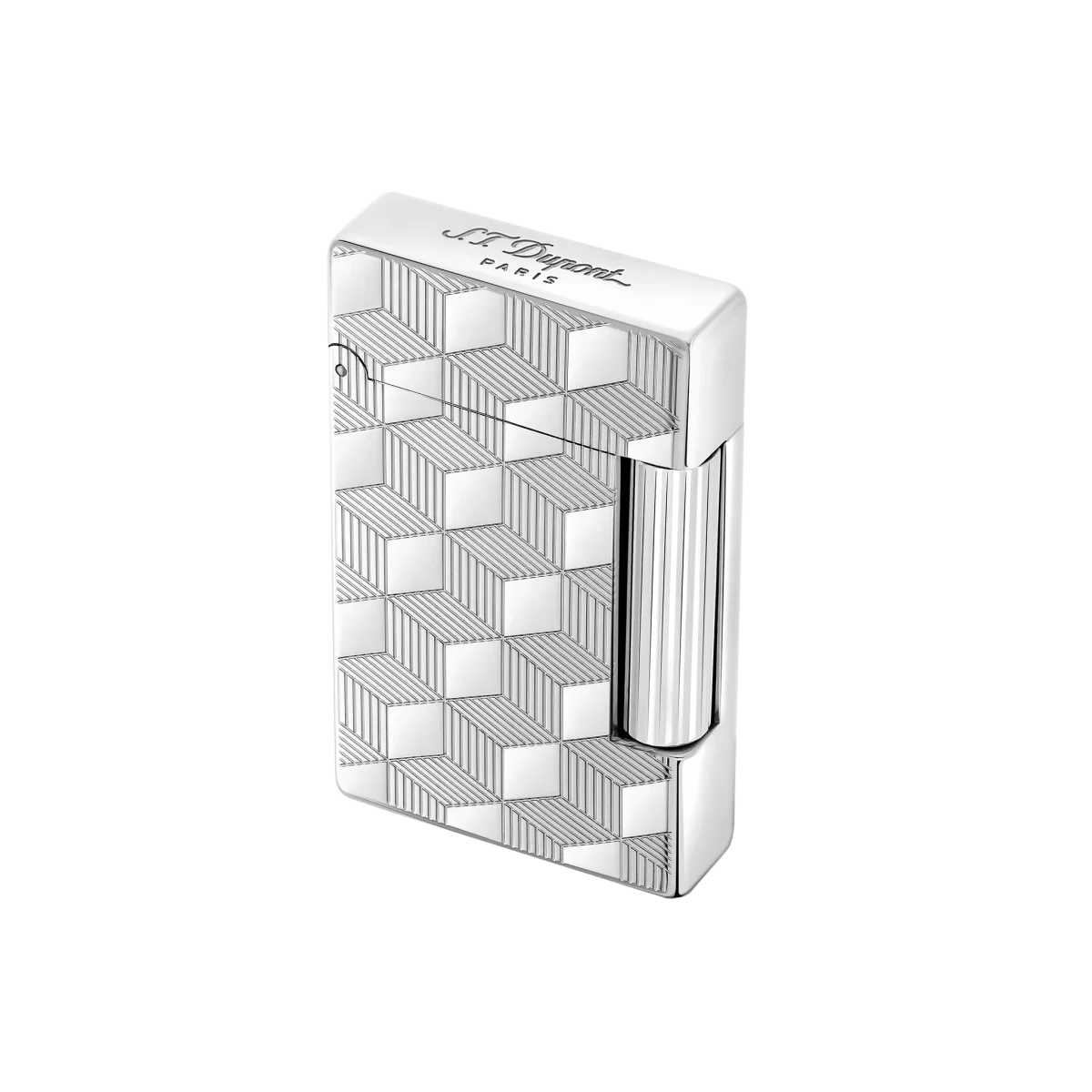 S.t.dupont Accendino Le Grand Linea 2 Cube Palladio guilloché Made in France - immagine 6