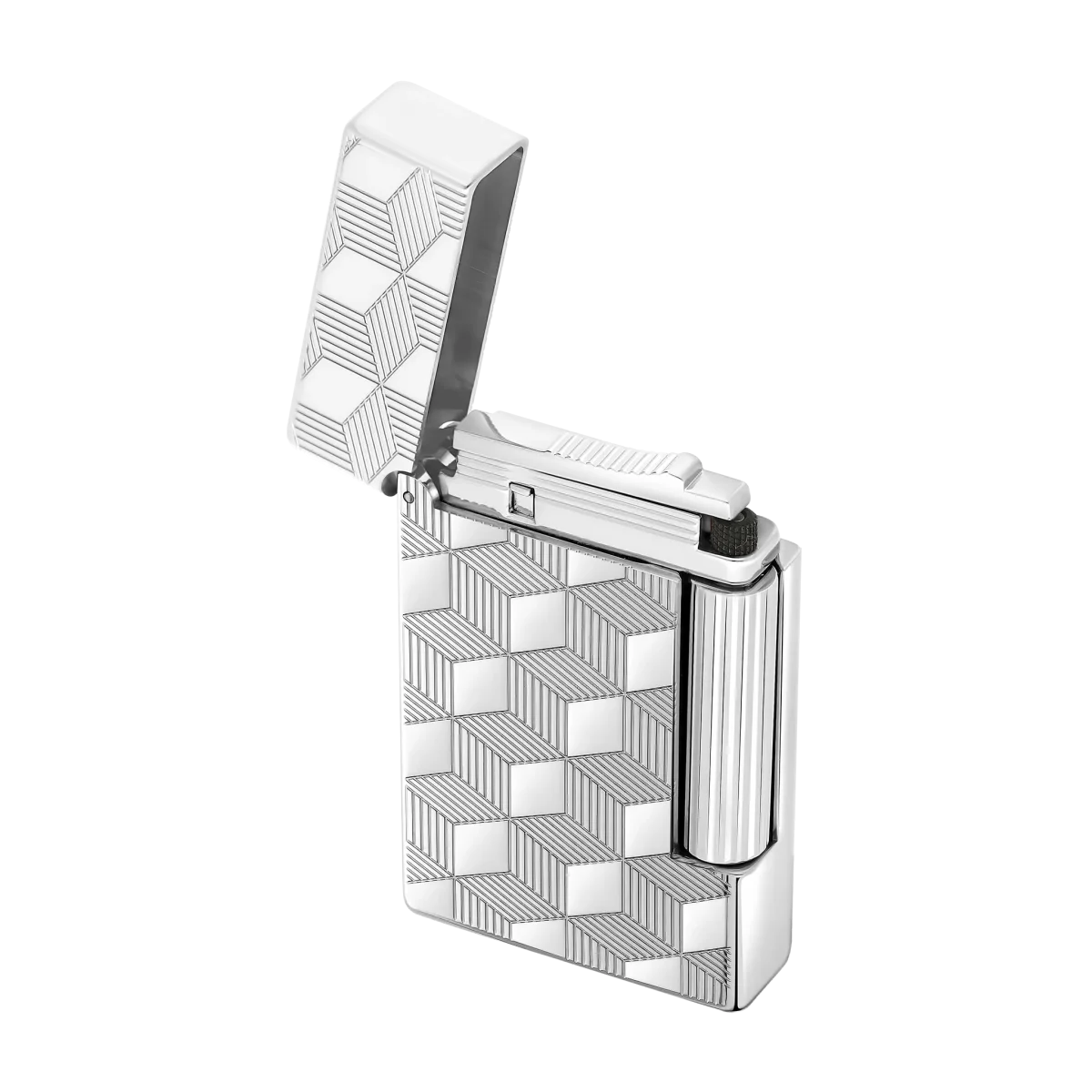 S.t.dupont Accendino Le Grand Linea 2 Cube Palladio guilloché Made in France - immagine 3