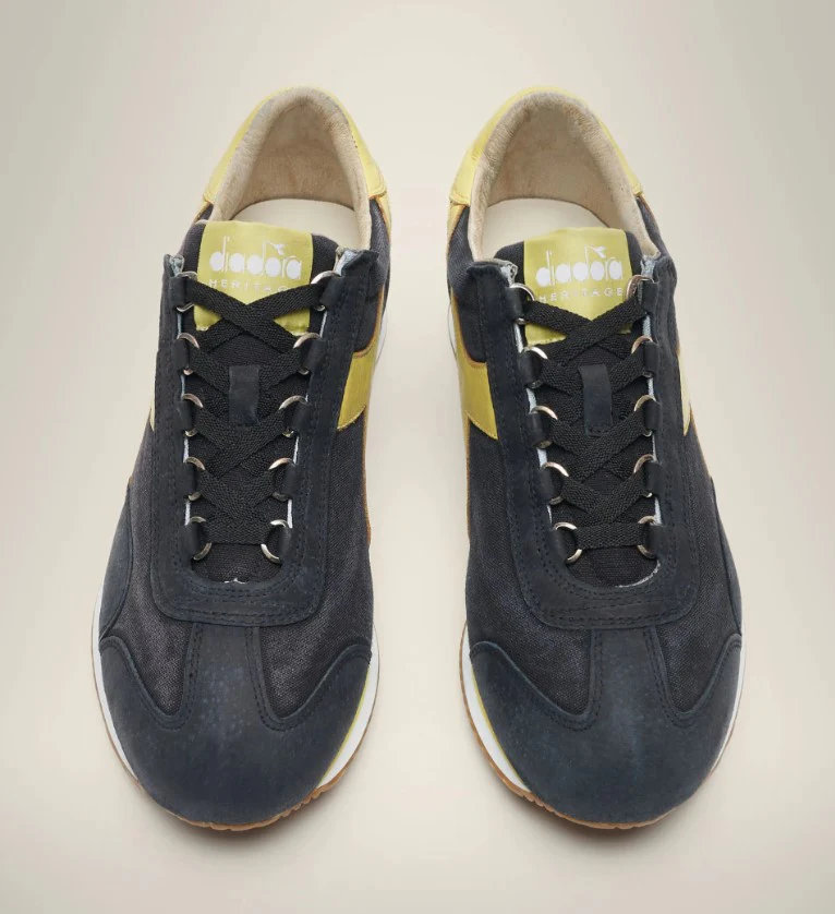 Diadora Heritage Sneakers Equipe Canvas/Pelle Stone Wash Nero - immagine 7