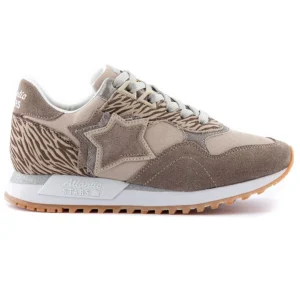 Atlantic Stars Sneakers Casual Lacci Stelle Beige Donna