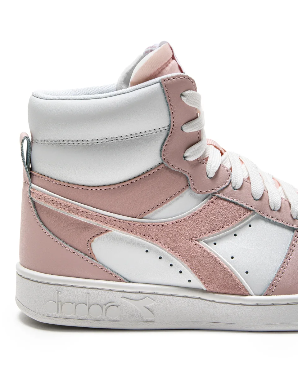 Diadora Sneakers Alta Magic Basket Pelle Rosa - immagine 5