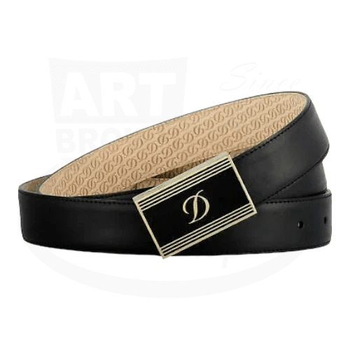 S.t.dupont cintura pelle made in france 100% artigianale nero oro - immagine 3