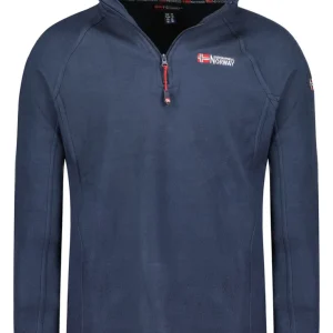 Geographical Norway Polar Felpa Mezza Half Zip Blu Uomo