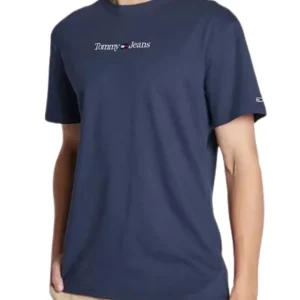 Tommy Jeans T-shirt TJM Classic Linear Cotone Blu