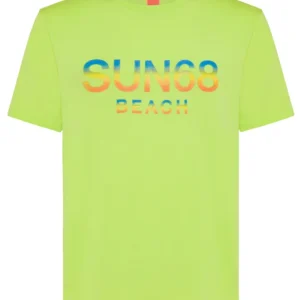 Sun68 Maglietta Big Logo Cotone Giallo