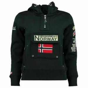 Geographical Norway Felpa Gymclass con Cappuccio Nero Uomo