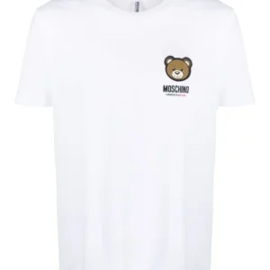 Moschino Underbear Logo Stretch Jersey Cotone Bianco