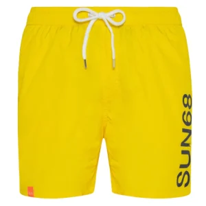 Sun68 Swim Pant Macro Logo Giallo