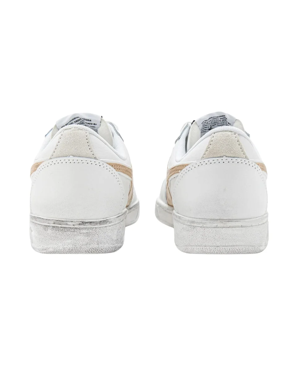Diadora Scarpe Magic Basket Low Metal Ecopelle e Pelle Bianco - immagine 4