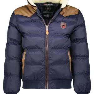 Geographical Norway Giacca Giubbotto Teddy Orsetto Blu Uomo Abramovitch