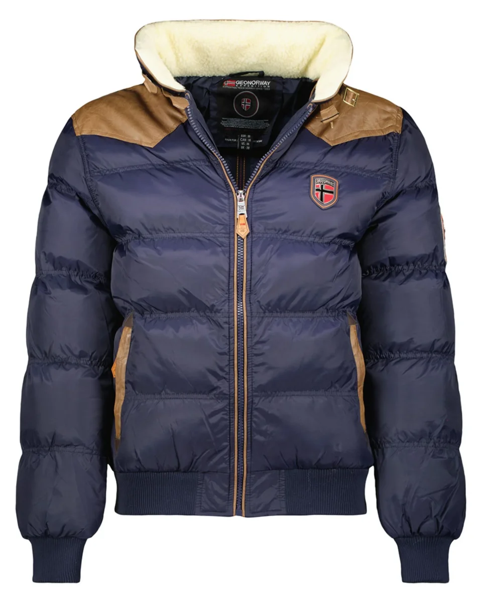 Geographical Norway Giacca Giubbotto Teddy Orsetto Blu Uomo Abramovitch