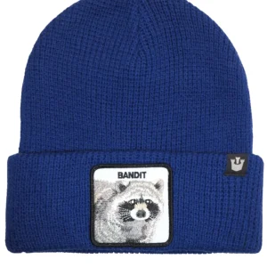 Goorin Bros. Cappello Beanie Hat Cuffia Con Patch Frontale E Logo Su Lato Blu Unisex