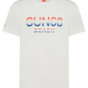 Sun68 Maglietta Manica Corta Cotone Bianco