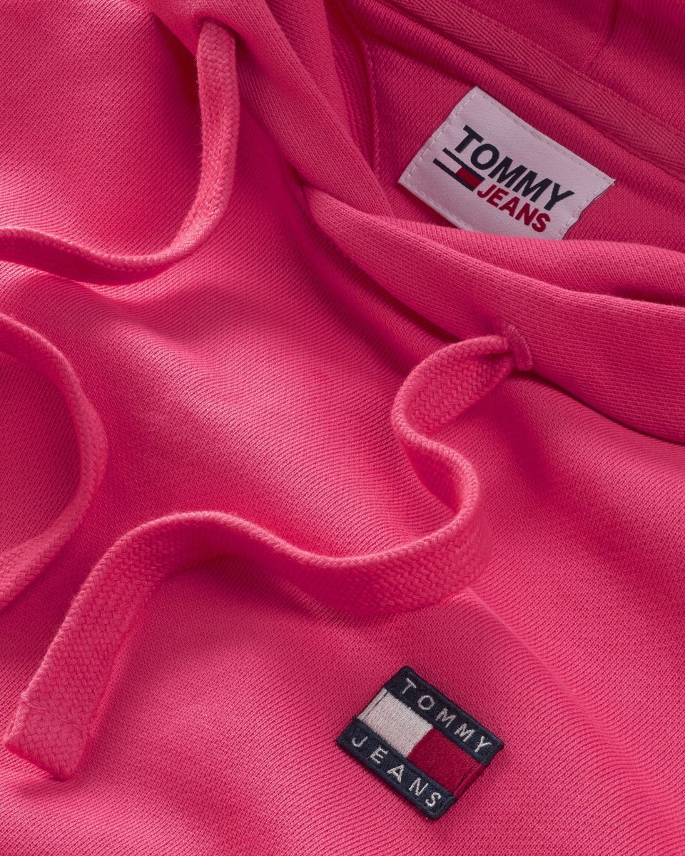 Tommy Jeans Felpa TJM Relaxed Fit con Cappuccio e Distintivo in Cotone Rosa - immagine 4
