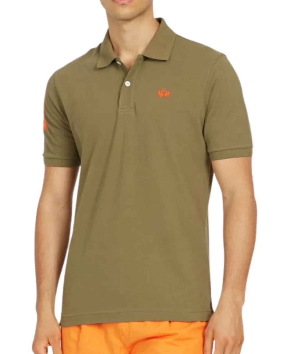 La Martina Maglia Maniche Corte Con Bottoni Verde Uomo