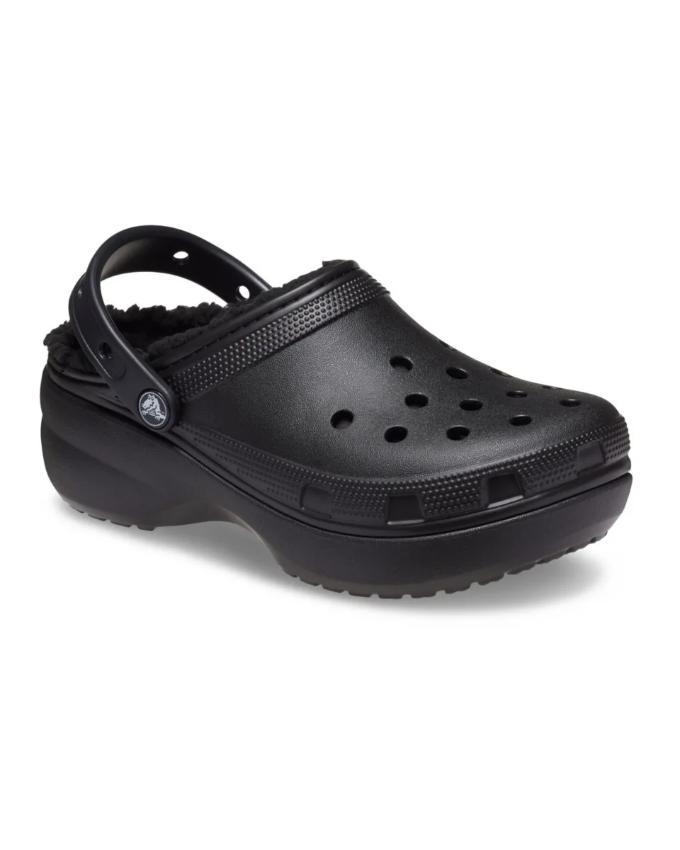 Crocs Classic Platform Lined Clog Nero TPE - immagine 3