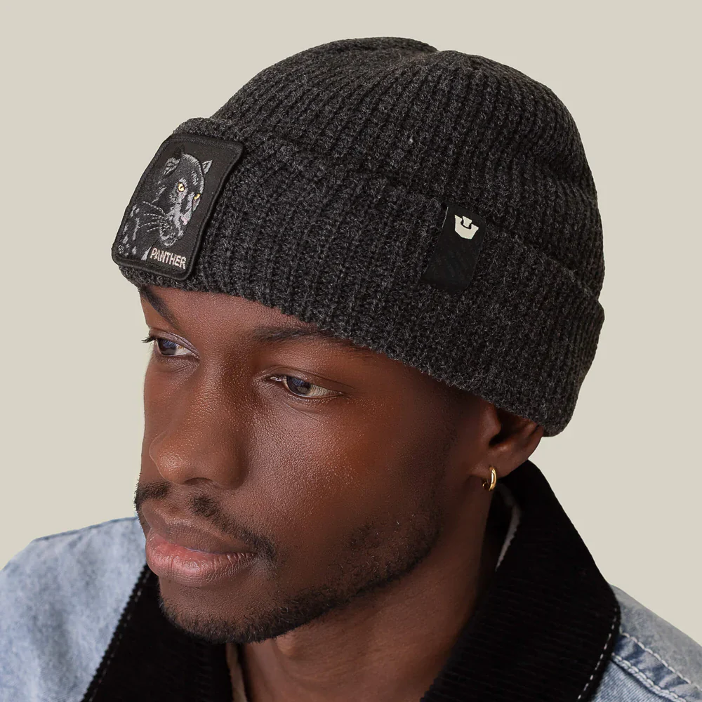 Goorin Bros. Cuffia Beanie 'The Black Panther' in Misto Acrilico Nero Unisex - immagine 5