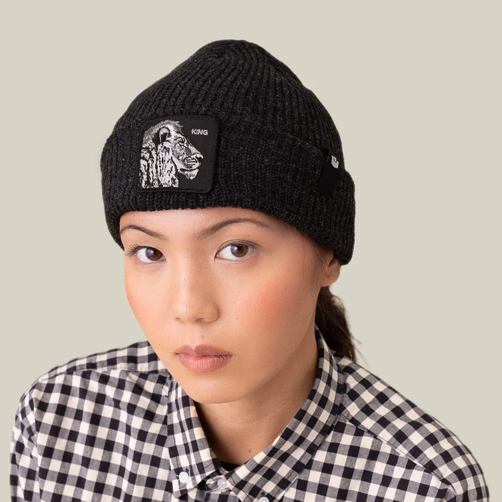 Goorin Bros. Cuffia Beanie 'The White Lion' in Misto Acrilico Nero Unisex - immagine 5