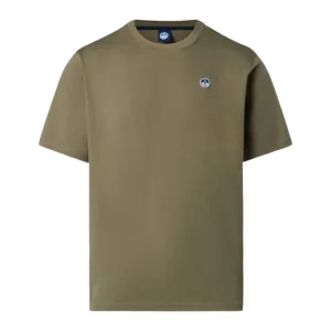North Sails T-shirt maglia maglietta logo bollo Cotone Verde Militare 692970 0421