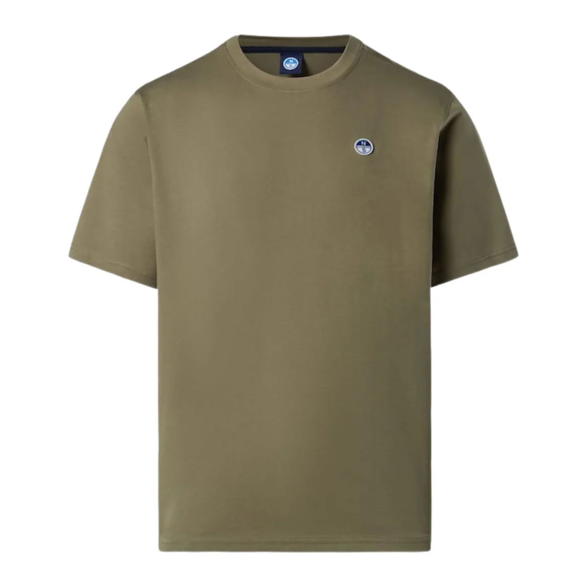 North Sails T-shirt maglia maglietta logo bollo Cotone Verde Militare 692970 0421