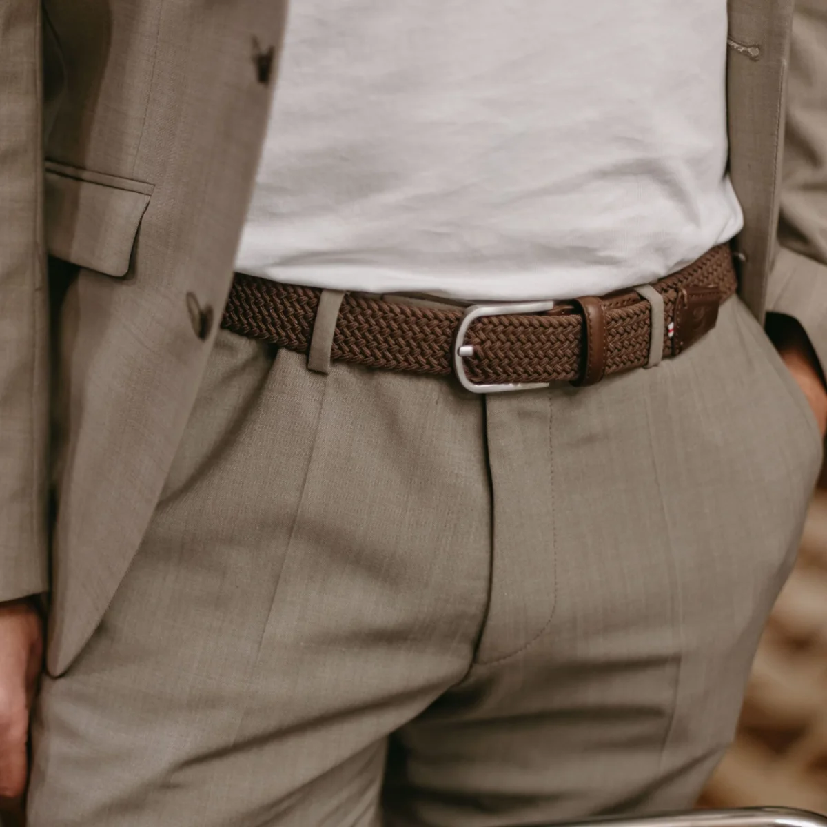 La Boucle cintura intrecciata con fibbia in metallo premium box regalo Firenze marrone - immagine 3