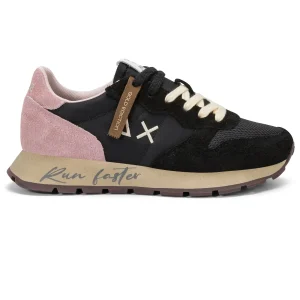 Sun68 Sneaker Casual Ally Vintage Pelle Tessuto Nero Donna