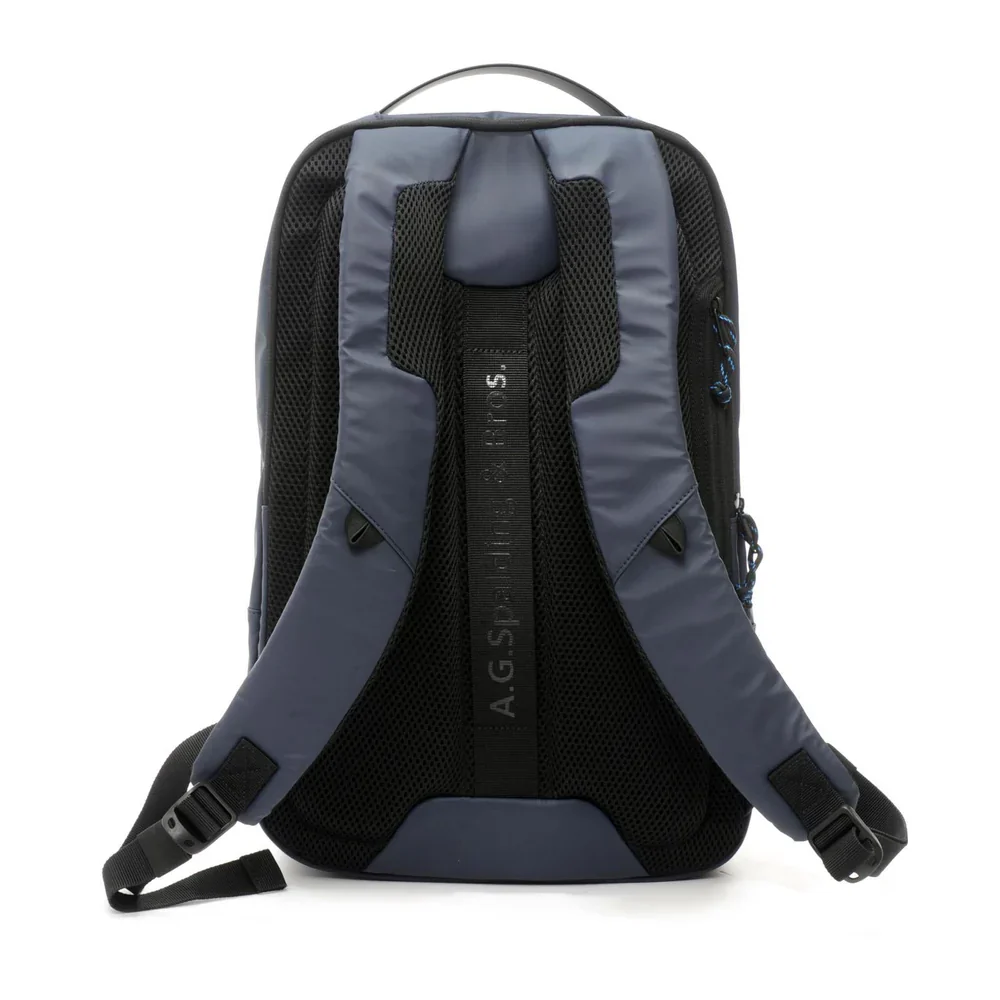 A.G. Spalding&Bros. Zaino Round Viaggio In Nylon Gommato Blu con Tasca porta pc laptop - immagine 3