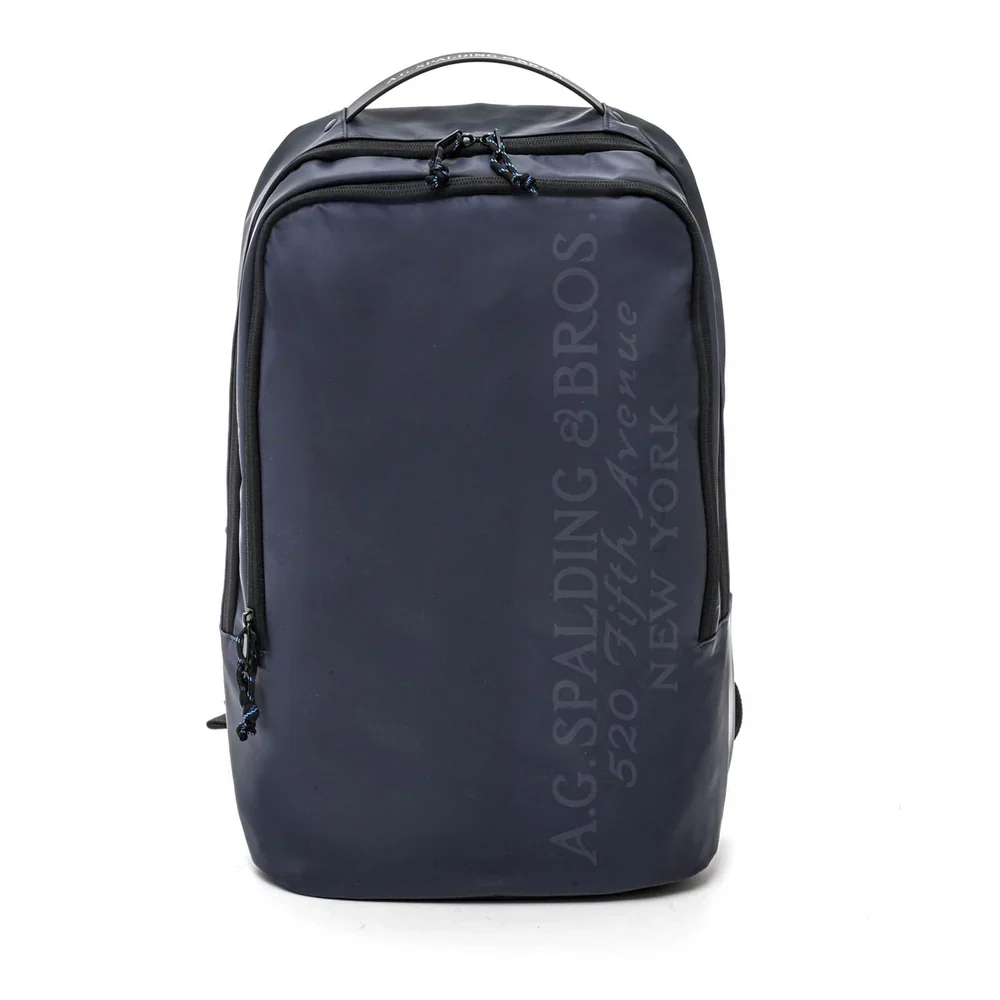 A.G. Spalding&Bros. Zaino Round Viaggio In Nylon Gommato Blu con Tasca porta pc laptop