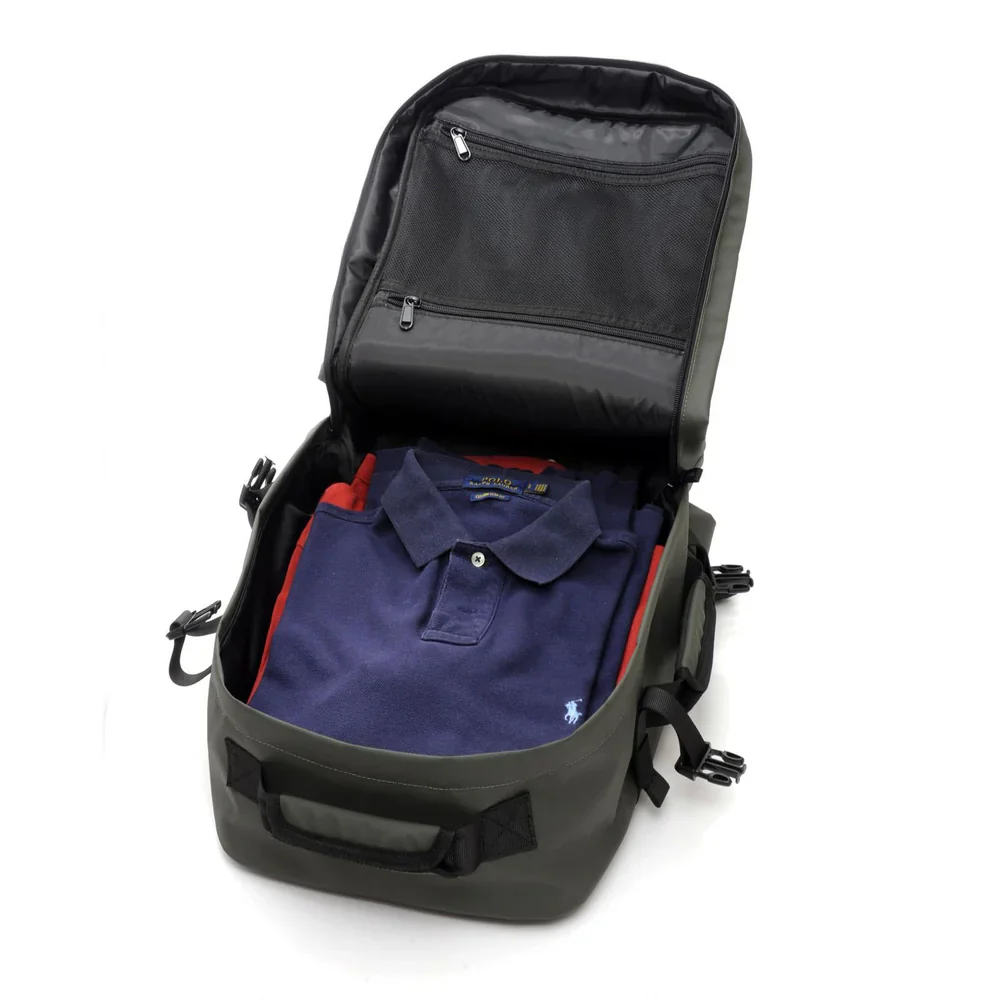 A.G. Spalding&Bros. Zaino Passport Large in Nylon Gommato Verde Militare Uomo 309424 - immagine 5