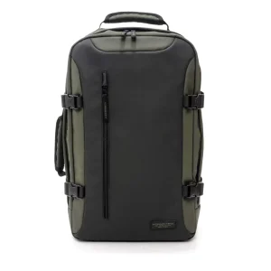 A.G. Spalding&Bros. Zaino Passport Large in Nylon Gommato Verde Militare Uomo 309424