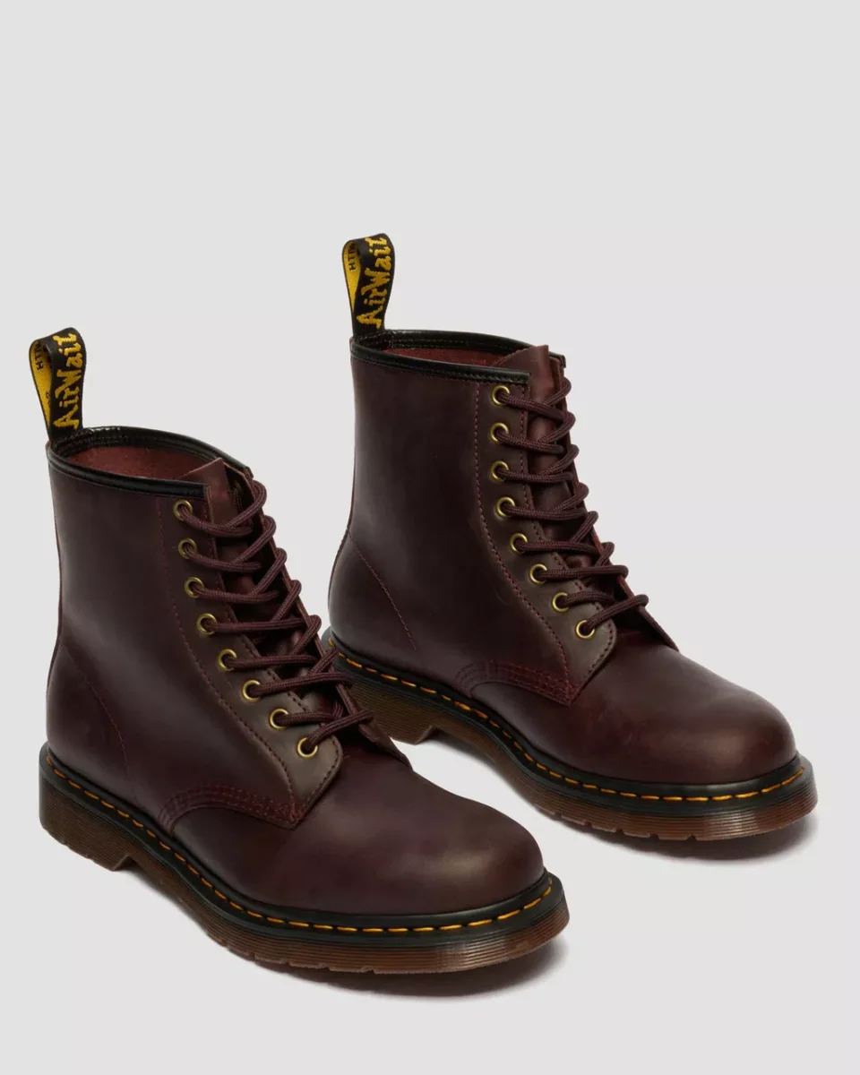 Dr. Martens Stivali 1460 Cherry Red Crazy Horse Rosso Scuro Unisex - immagine 8