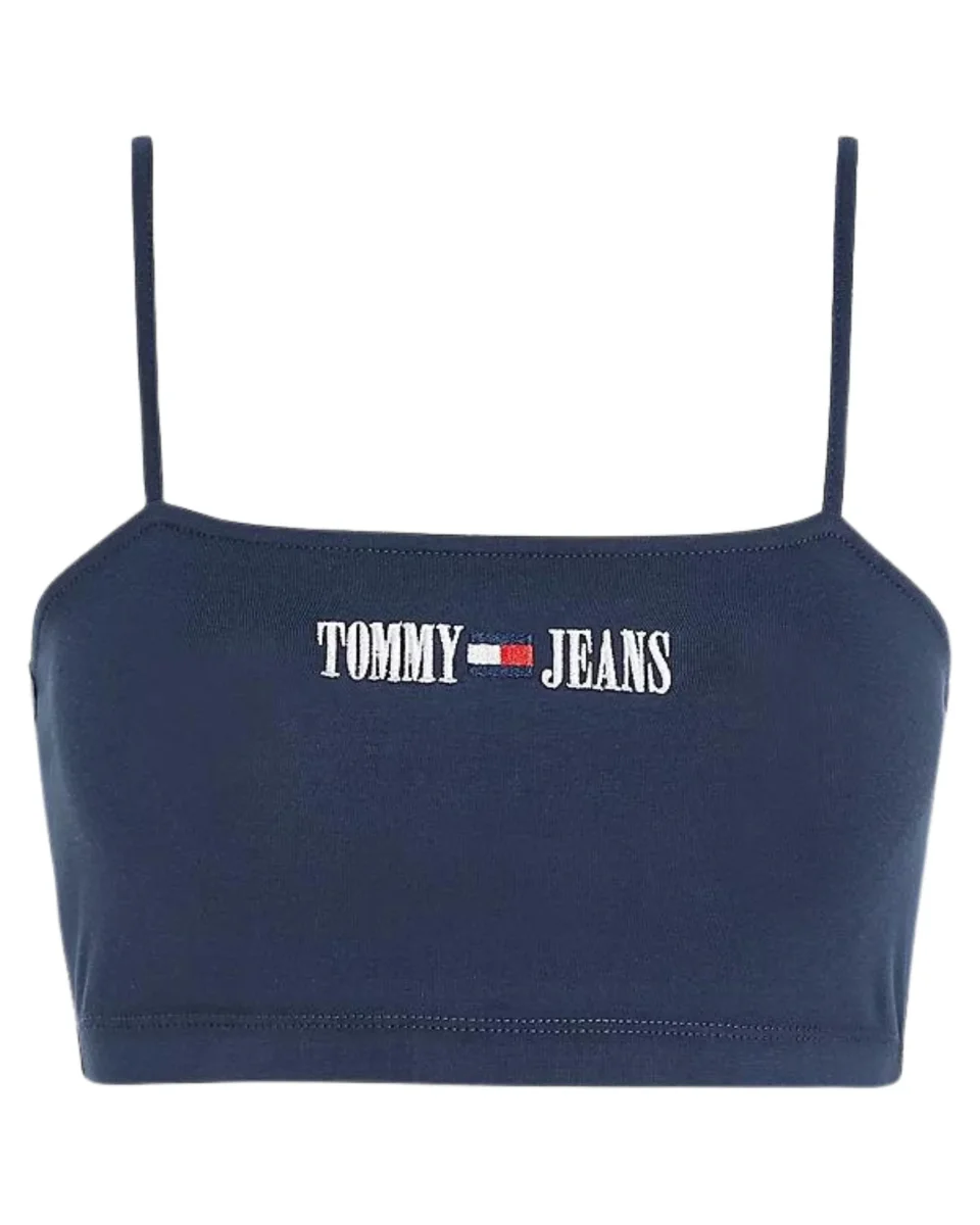 Tommy Jeans Crop Top Ultra Archive in Cotone Blu