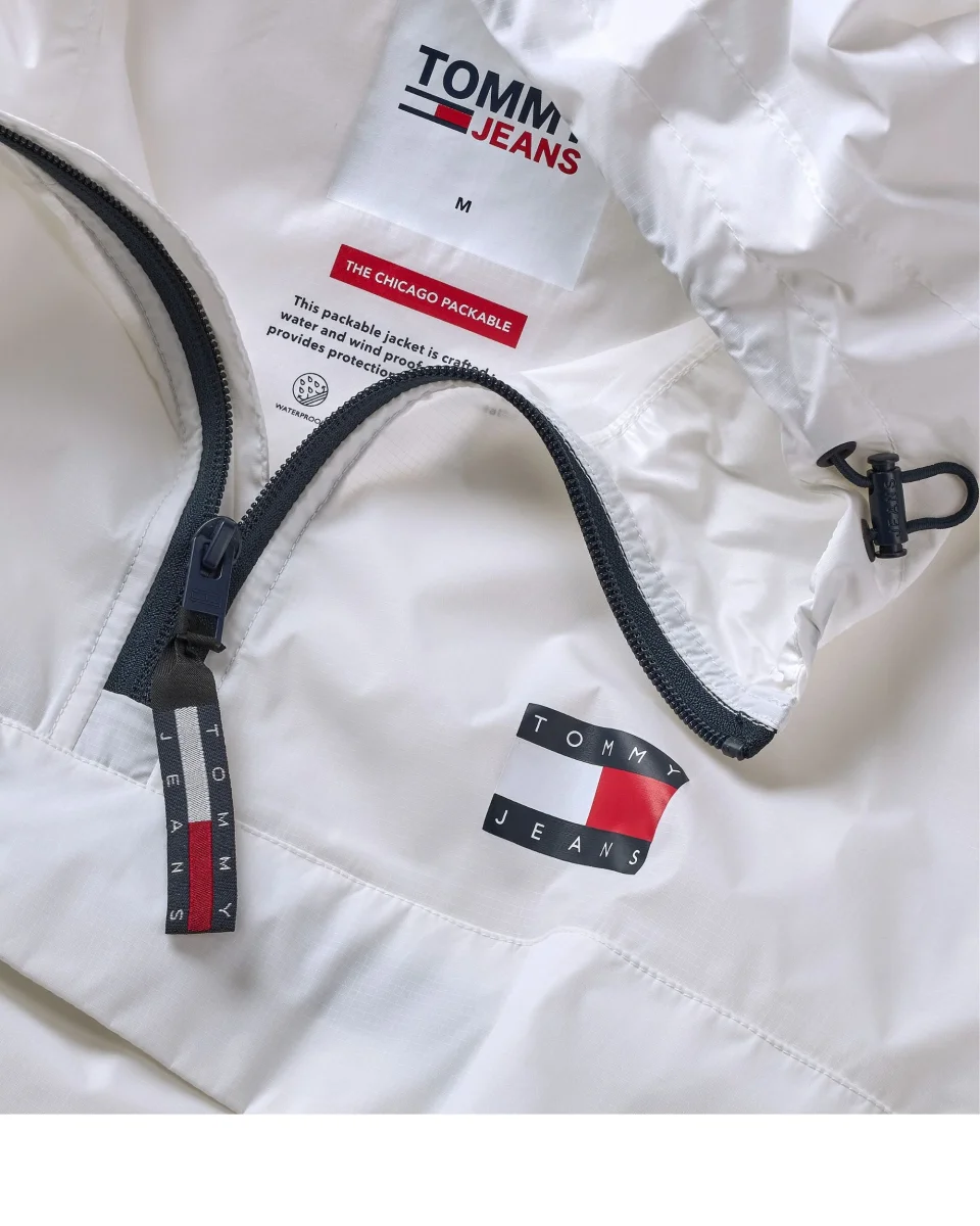 Tommy Jeans Giacca Antivento Piegabile Bianca - immagine 4