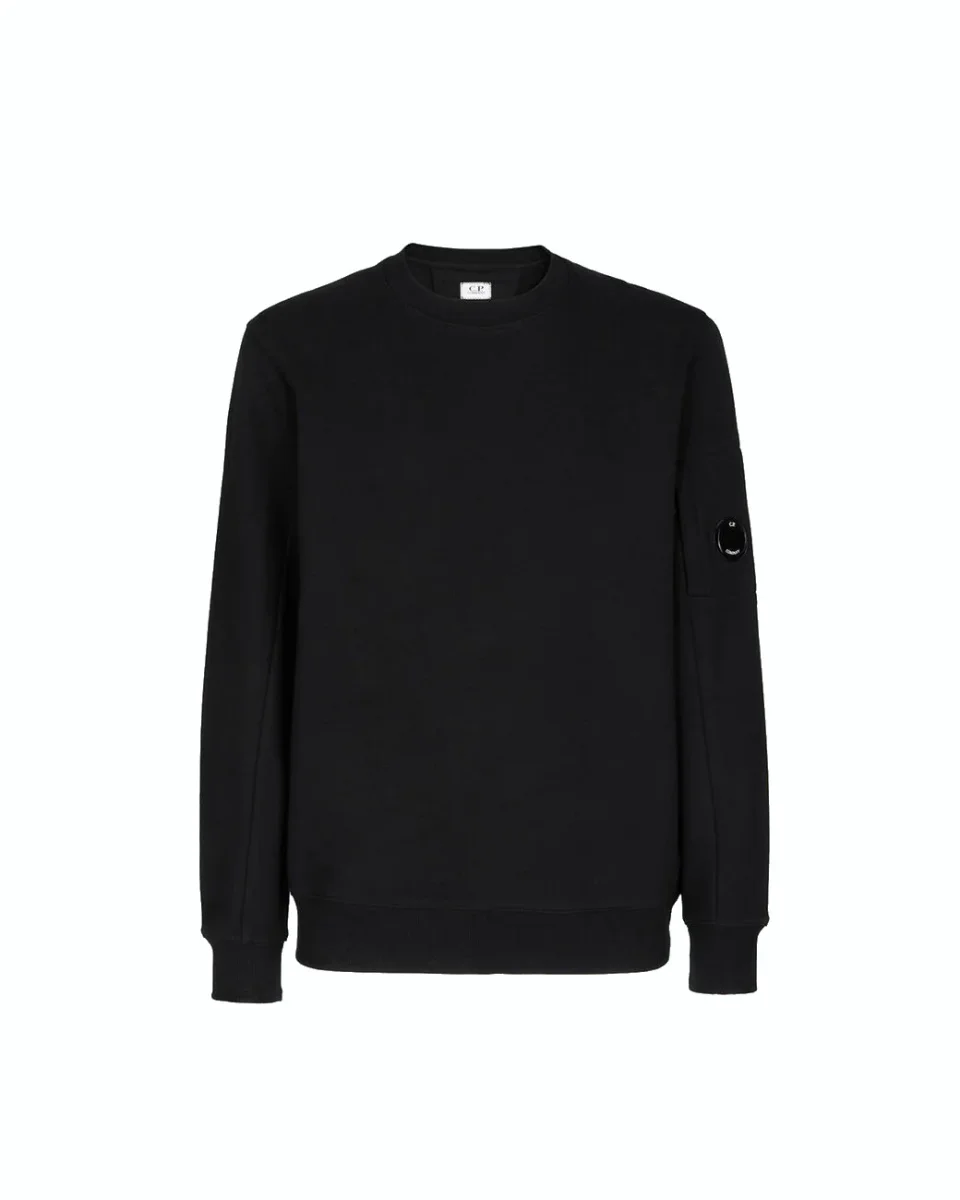 FELPA UOMO GIROCOLLO IN COTONE BLACK - 13CMSS022A-005086W 999