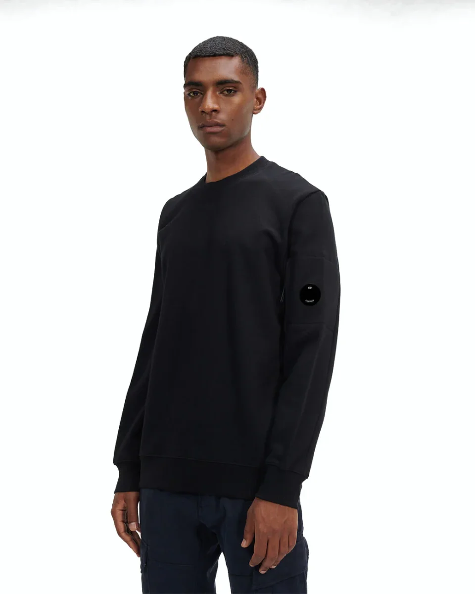 FELPA UOMO GIROCOLLO IN COTONE BLACK - 13CMSS022A-005086W 999 - immagine 3