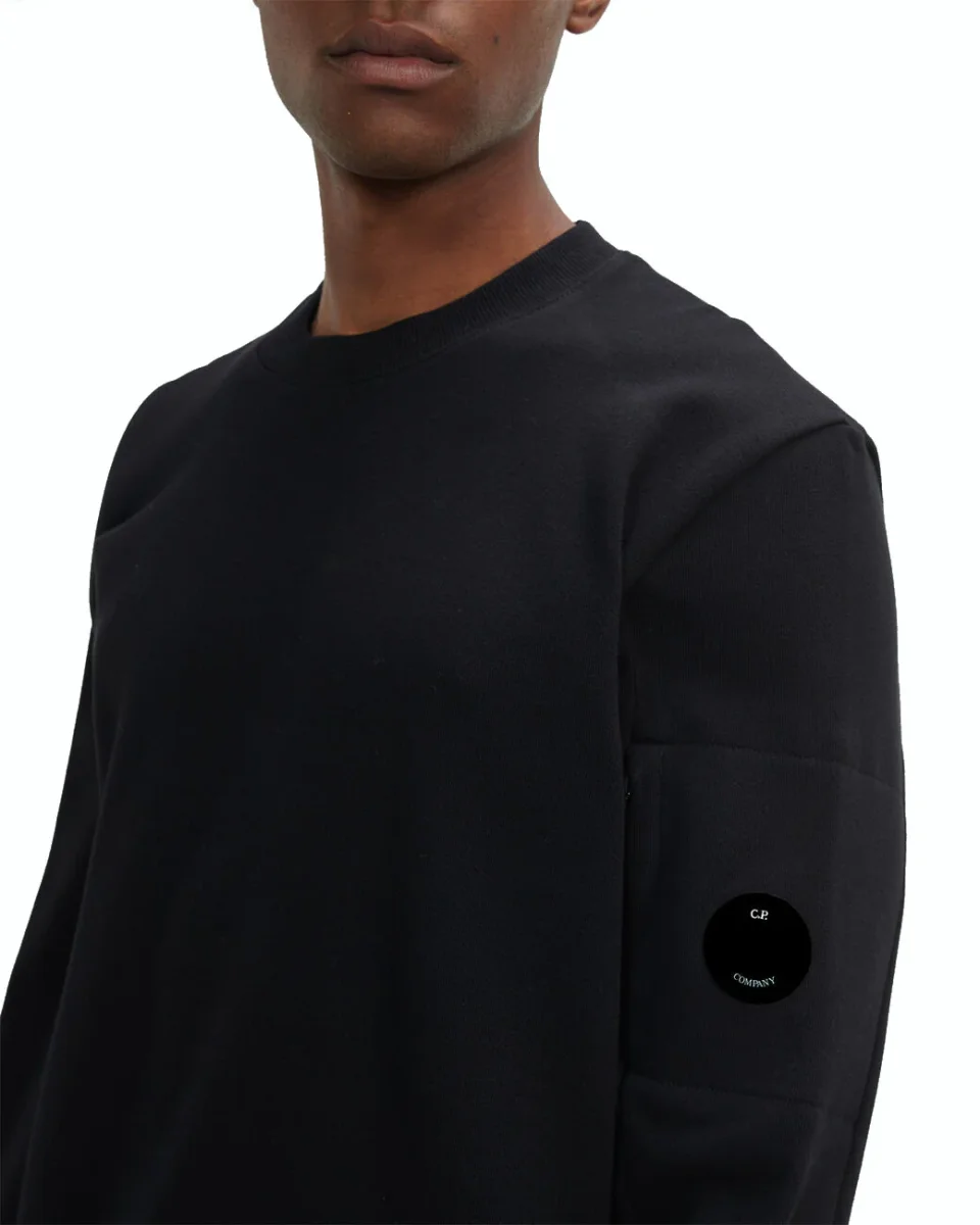 FELPA UOMO GIROCOLLO IN COTONE BLACK - 13CMSS022A-005086W 999 - immagine 4