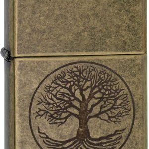 Zippo Antivento Ricaricabile Made In Usa Albero Della Vita Oro 29149