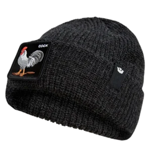 Goorin Bros. Cuffia Beanie 'Total Black Rooster' in Misto Acrilico Nero Unisex