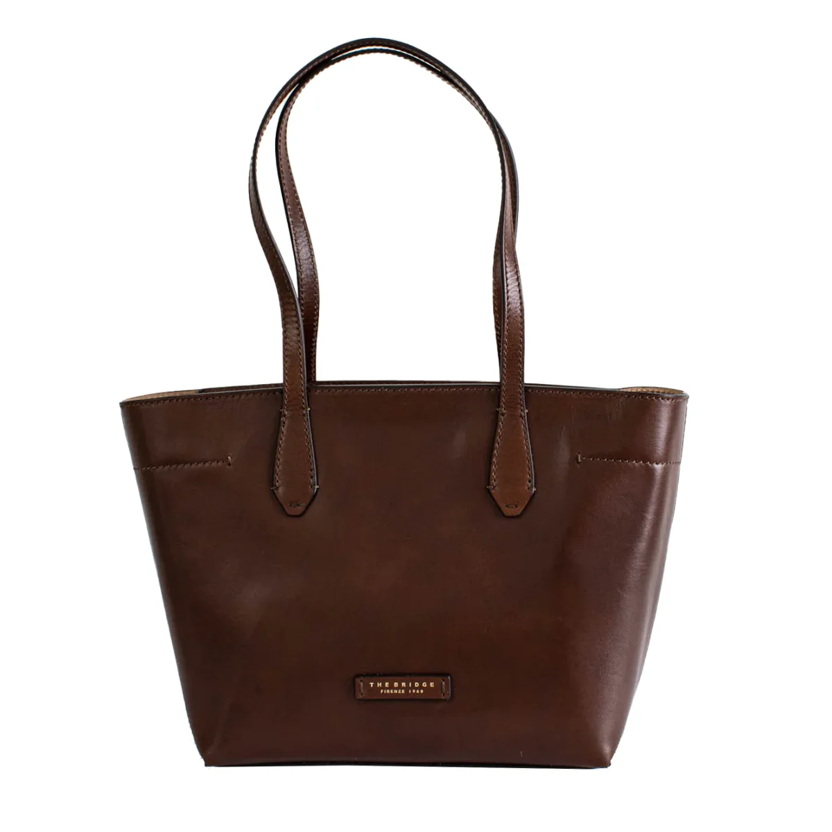 The Bridge Guelfa Shopping Bag in Pelle Marrone Donna