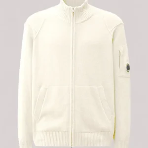 MAGLIA UOMO FULL ZIP GAUZE WHITE