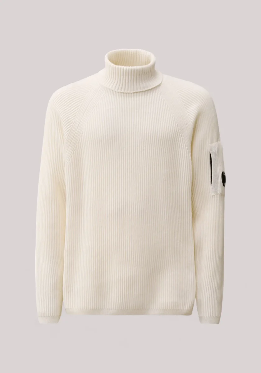 MAGLIA UOMO DOLCEVITA LAMBSWOOLL GAUZE WHITE