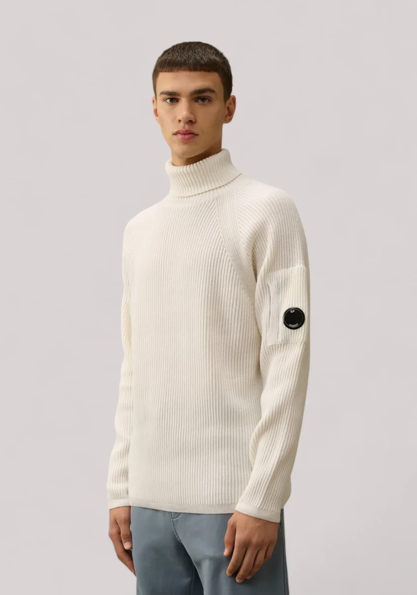 MAGLIA UOMO DOLCEVITA LAMBSWOOLL GAUZE WHITE - immagine 3